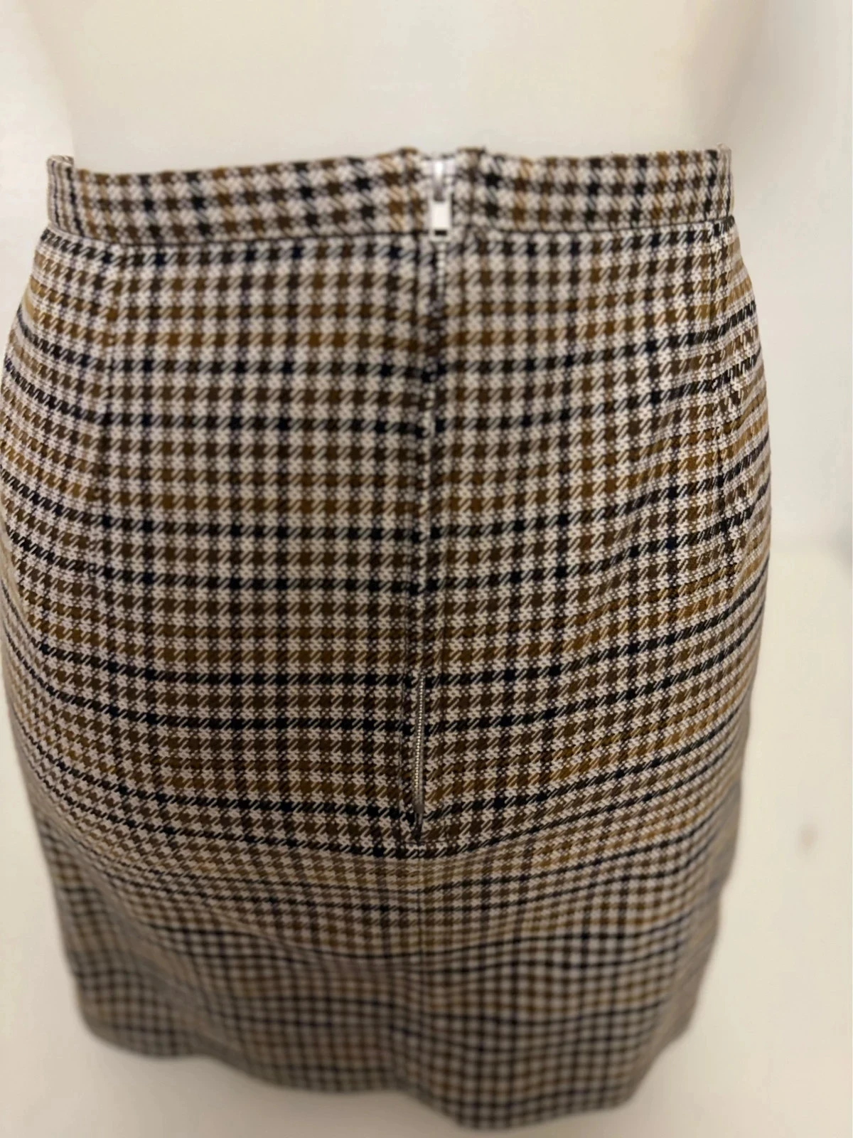 🌸 Jupe droite a cuadros H&M – Talla 40 – Estilo Prince-de-Galles marron, negro y crudo – photo 6